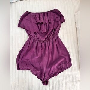 Don’t Ask Why by American Eagle Purple Tiered Ruffle Romper